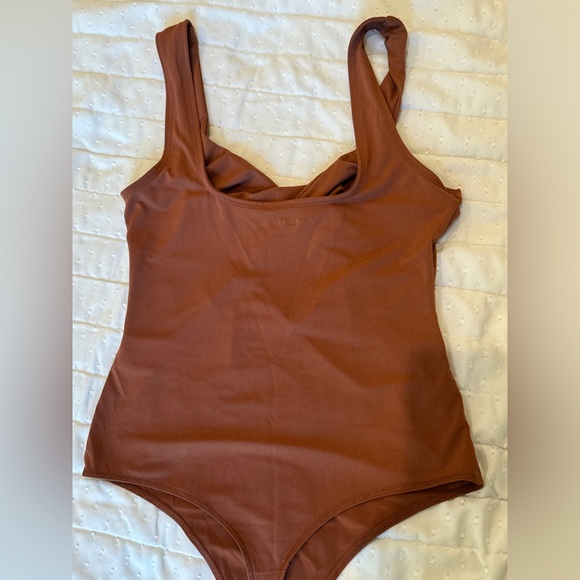 Abercrombie & Fitch Women's Brown Bodysuit Brown burned Orange Soft Size L - Picture 4 of 12
